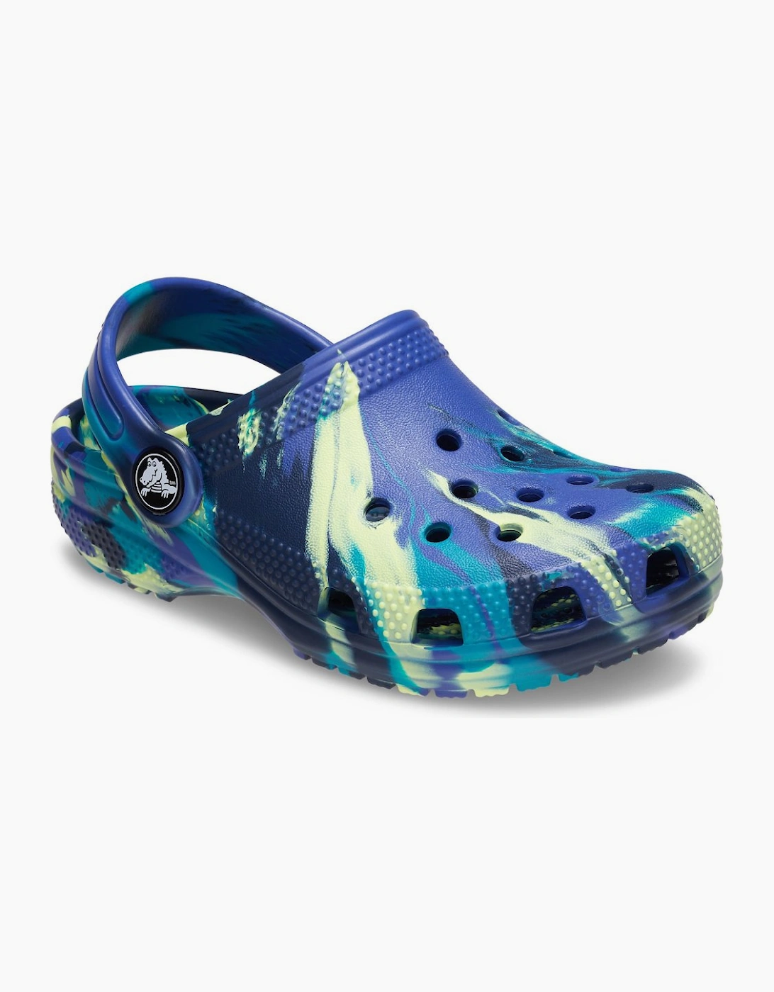 Crocs Classic Marbled Kids Clogs - Blue - Size, 12