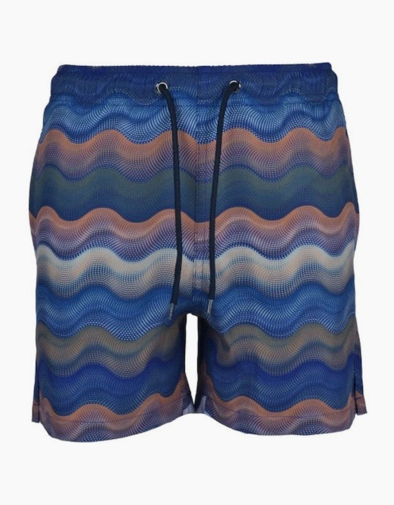 Boys Navy Sand Wave Swim Shorts