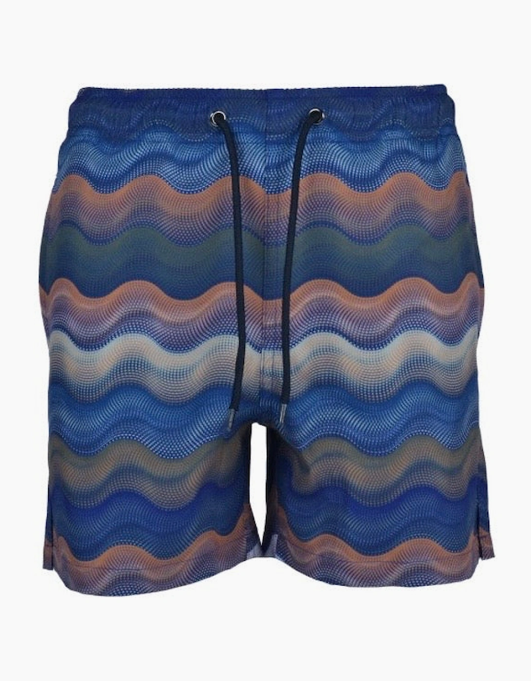 Boys Navy Sand Wave Swim Shorts, 6 of 5