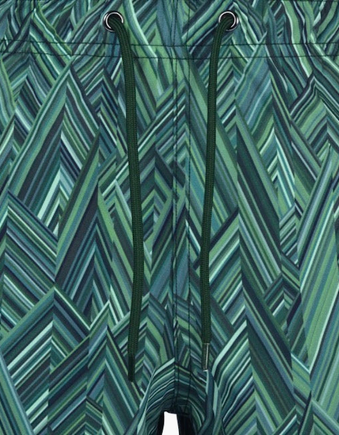Boys Green Zig Zag Swim Shorts