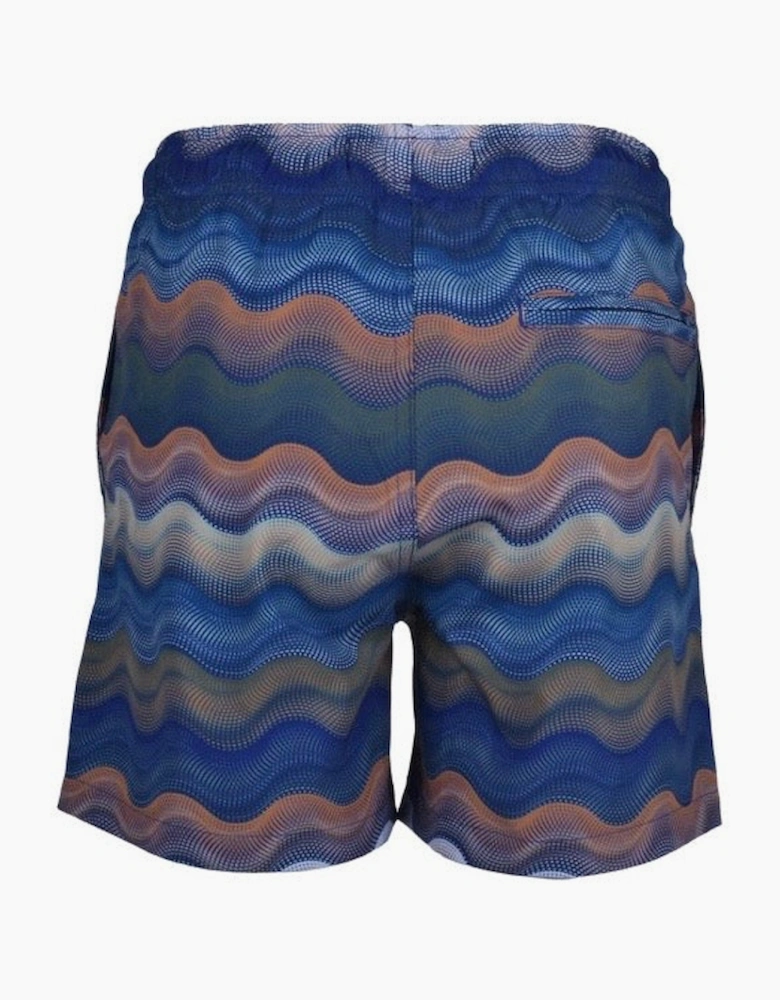 Boys Navy Sand Wave Swim Shorts