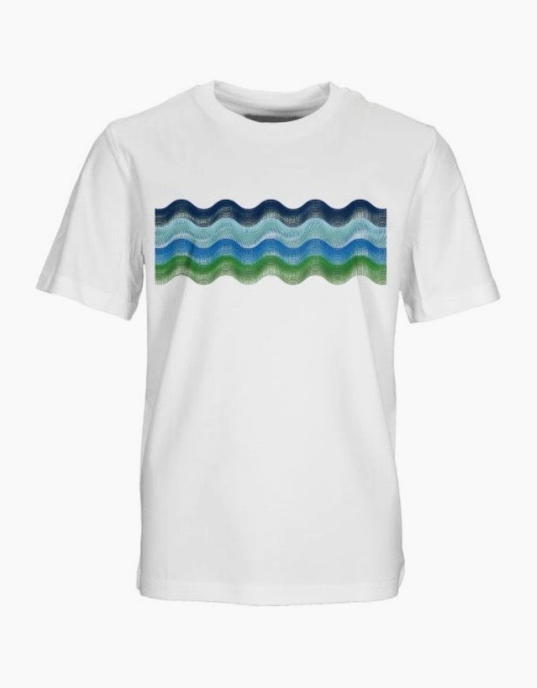 Boys White Blue Green Wave Top