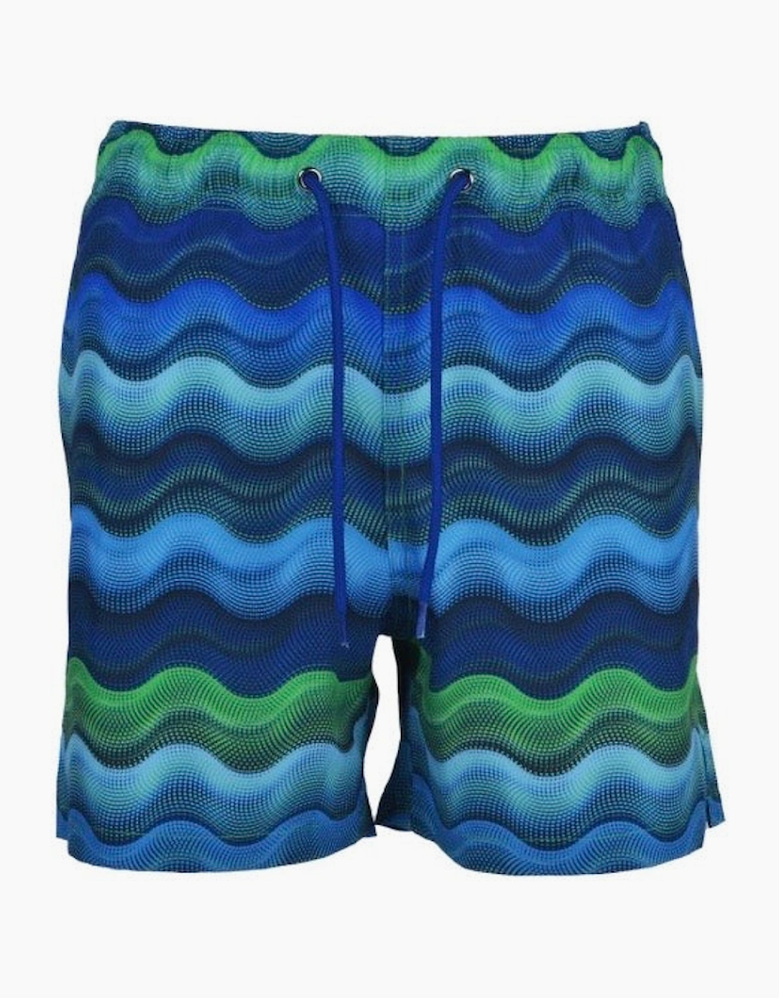 Boys Blue Green Wave Swim Shorts