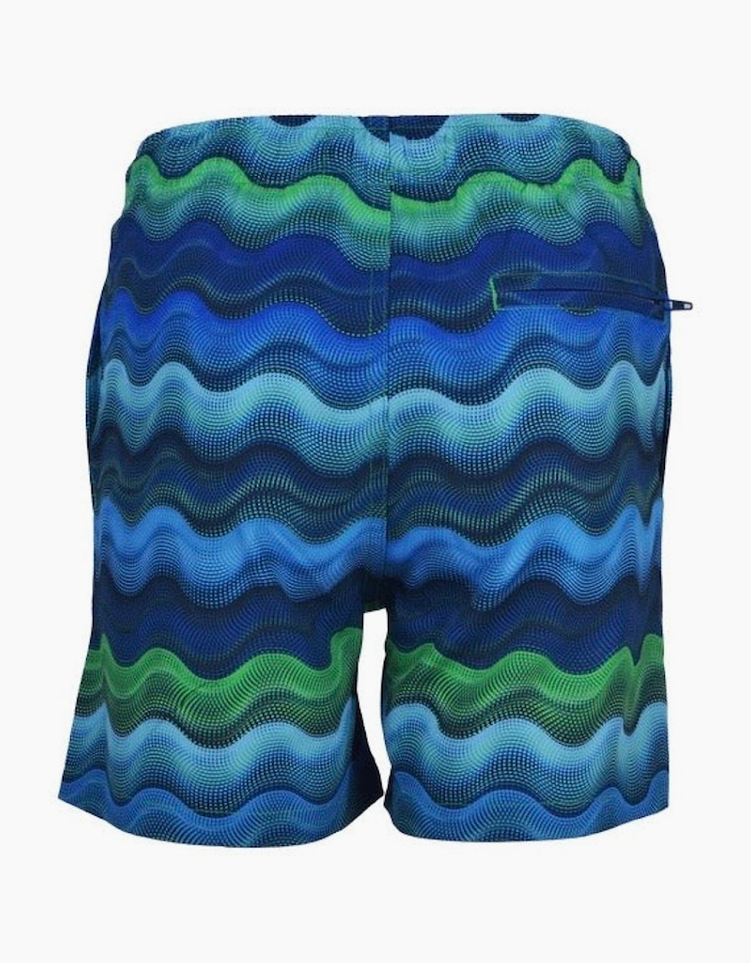 Boys Blue Green Wave Swim Shorts