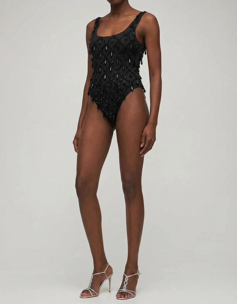 Calliope Crystal One Piece Swimsuit Black