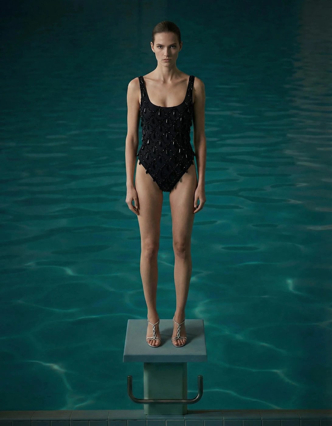 Calliope Crystal One Piece Swimsuit Black