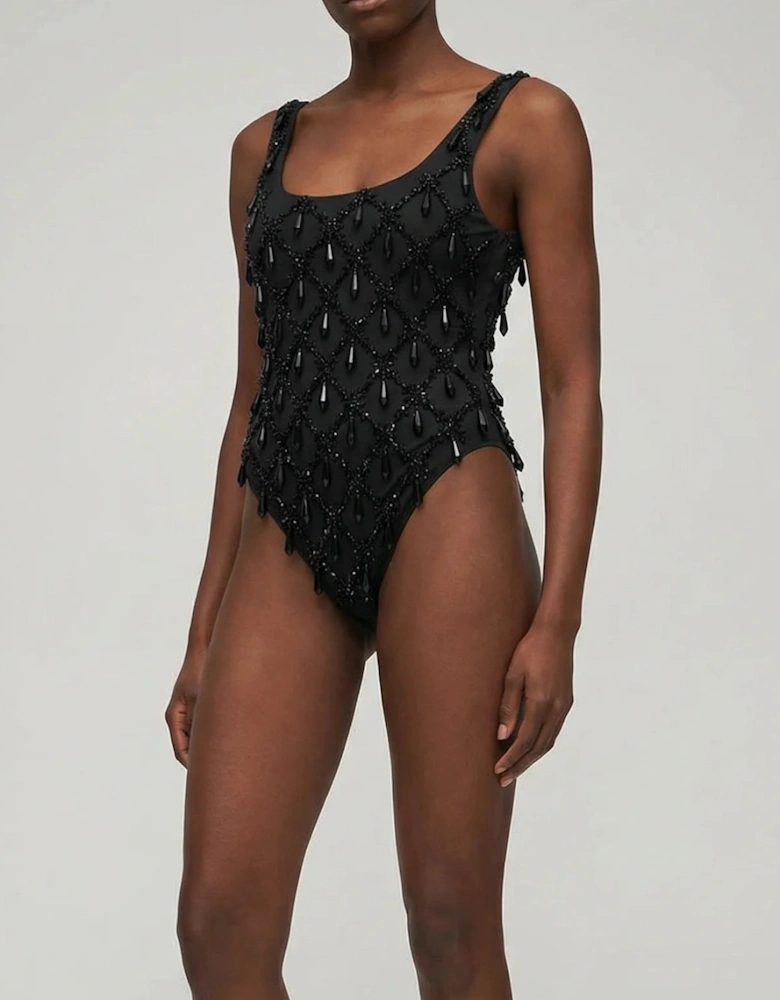Calliope Crystal One Piece Swimsuit Black