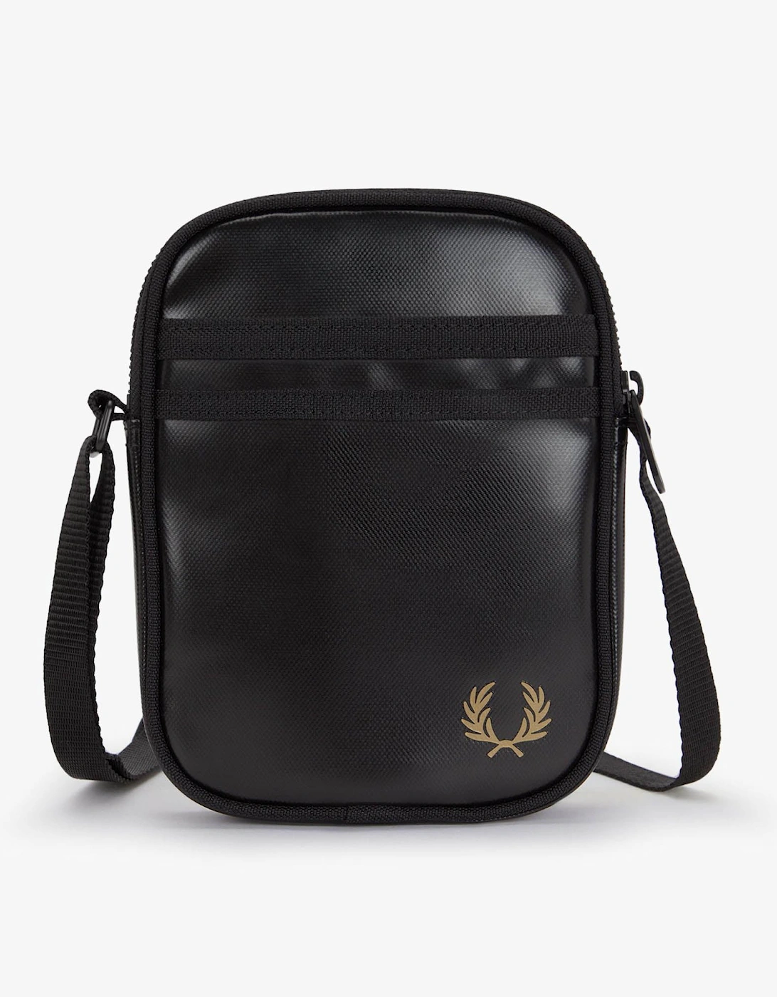 Fred Perry Men's Black Tonal Classic Small Side Bag - /Gold 774 - Size One Size