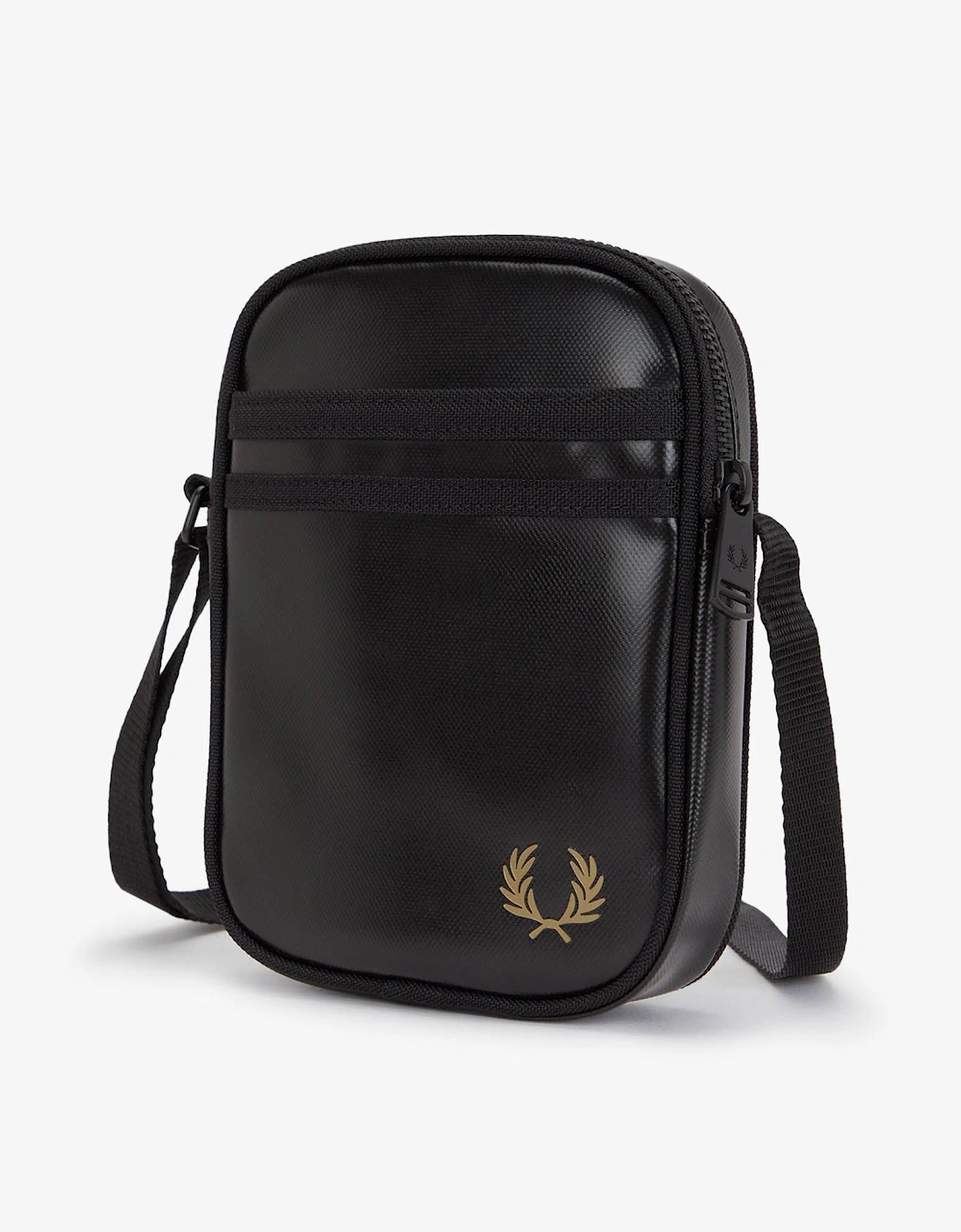 Fred Perry Mens Tonal Classic Small Side Bag - Black/Gold 774