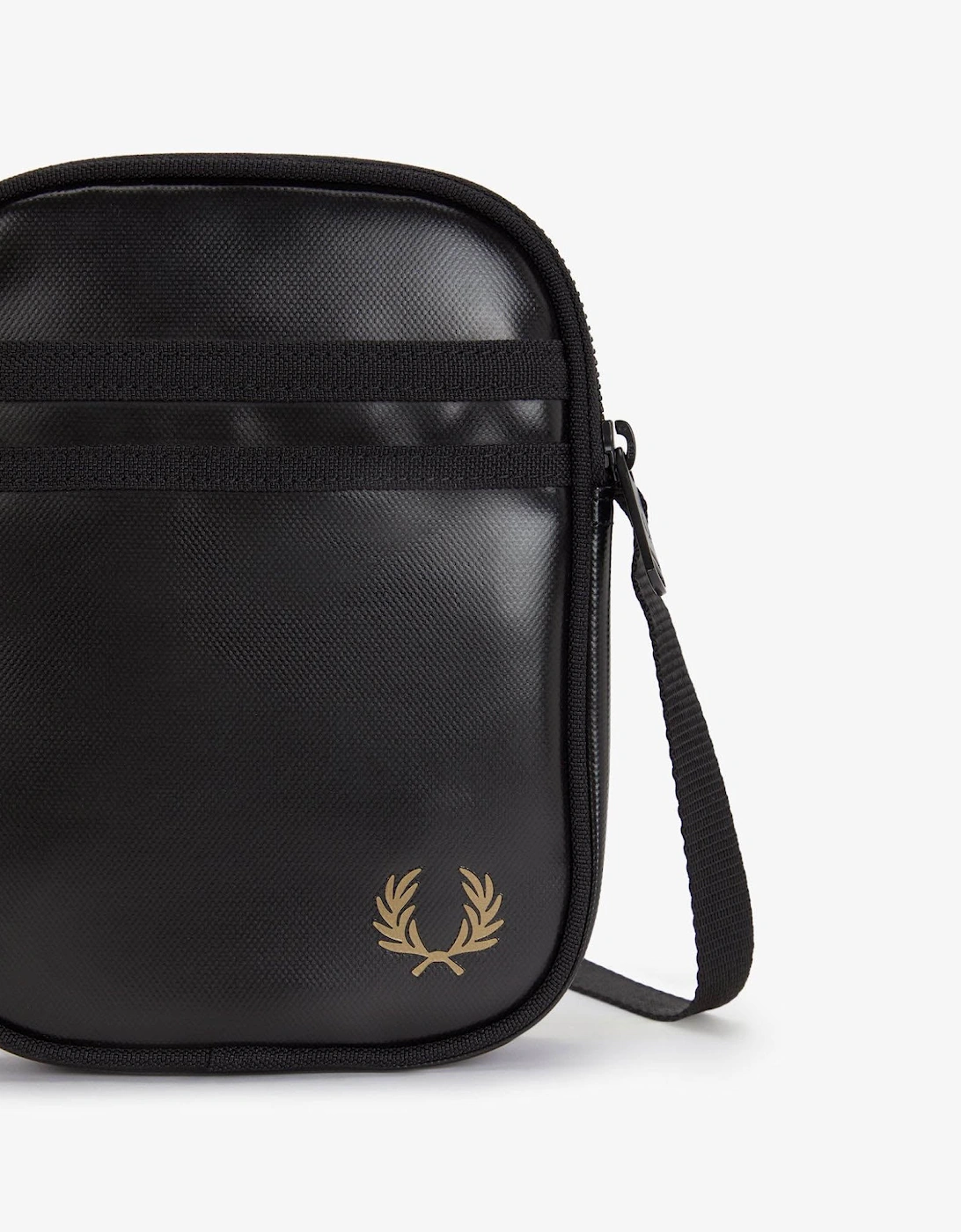 Fred Perry Mens Tonal Classic Small Side Bag - Black/Gold 774