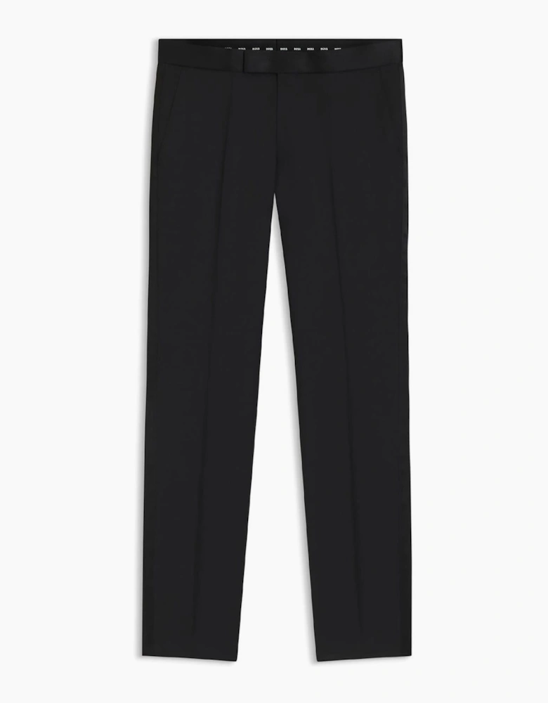 Lenon Solid Patterned Flat Front Straight Trousers