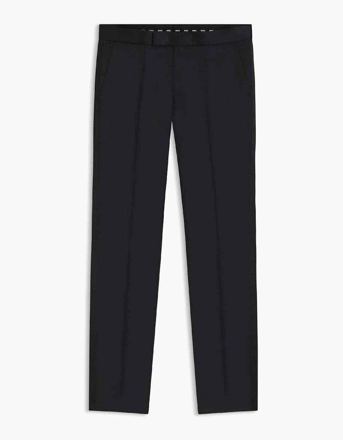 Lenon Solid Patterned Flat Front Straight Trousers