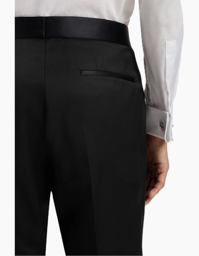 Lenon Solid Patterned Flat Front Straight Trousers