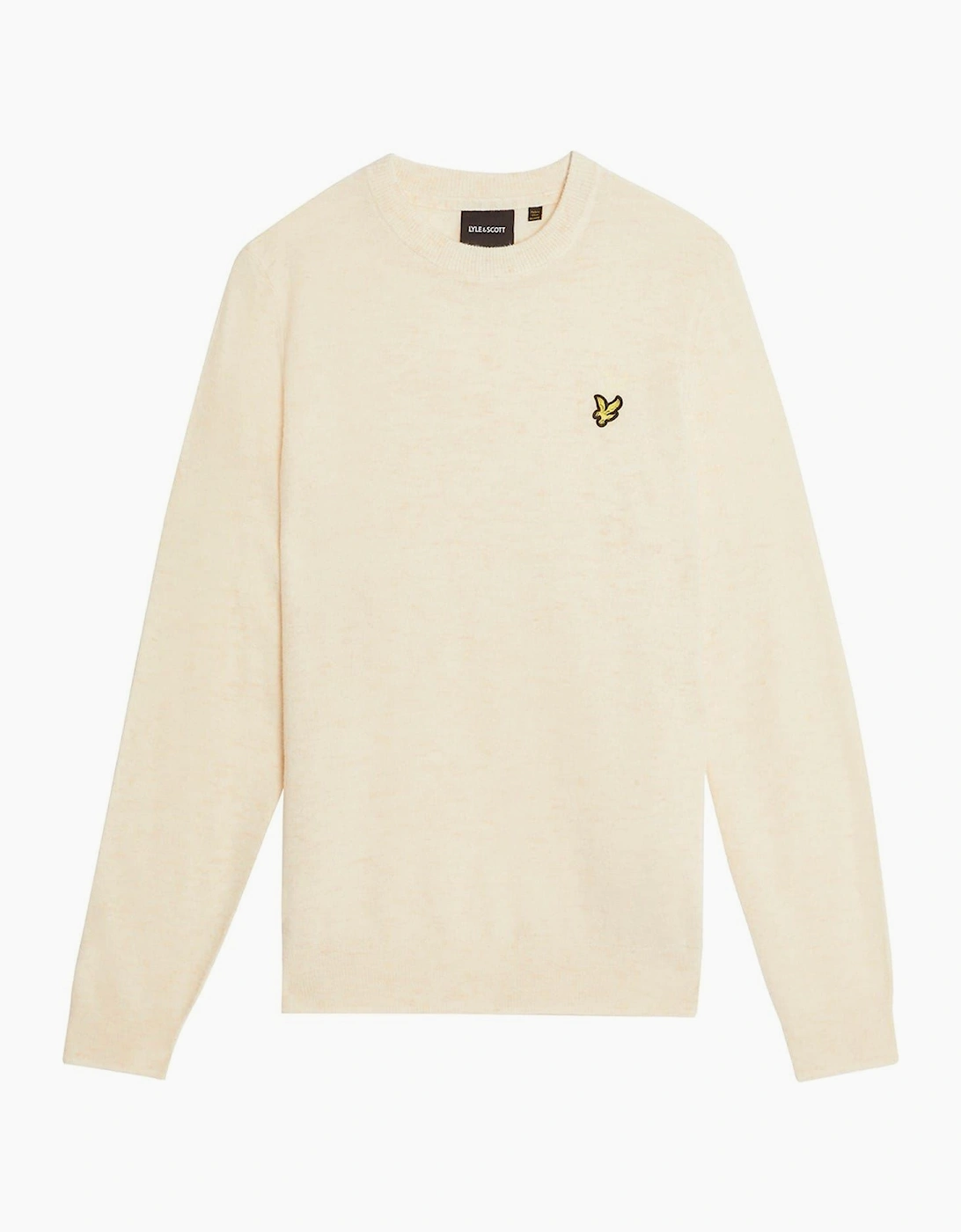 Embroidered Crew Neck Ribbed Collar Long Sleeve Sweater