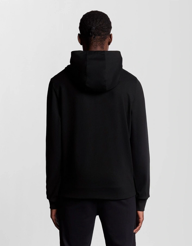 Solid Patterned Hooded Ribbed Cuff Full Zipper Jacket