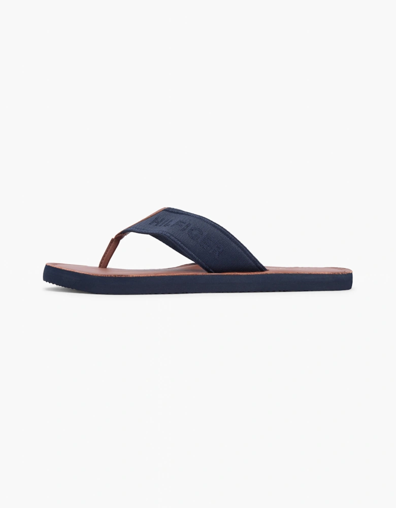 Tommy Hilfiger Leather Hilfiger Mens Beach Sandal - Desert Sky