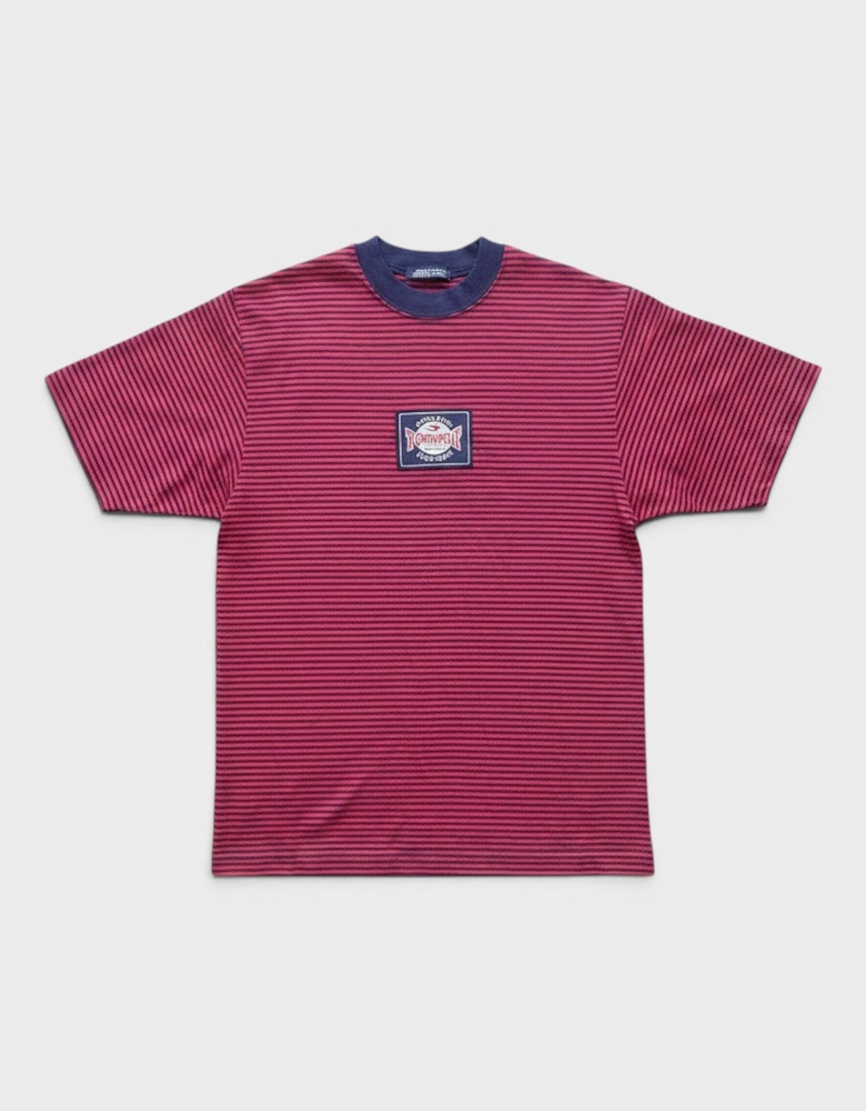 Classic Striped Logo T-Shirt Dark Red Navy