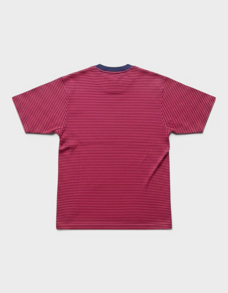 Classic Striped Logo T-Shirt Dark Red Navy