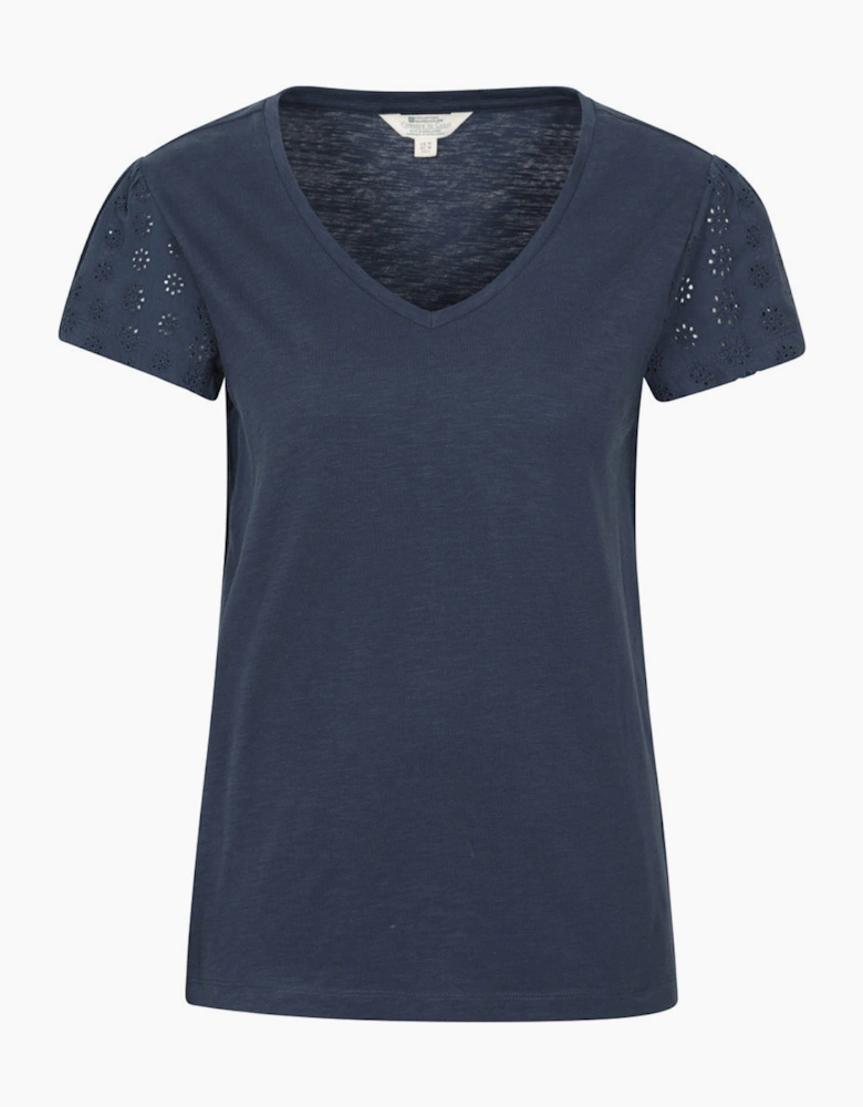 Mountain Warehouse Womens/Ladies Malaga Broderie Sleeve T-Shirt