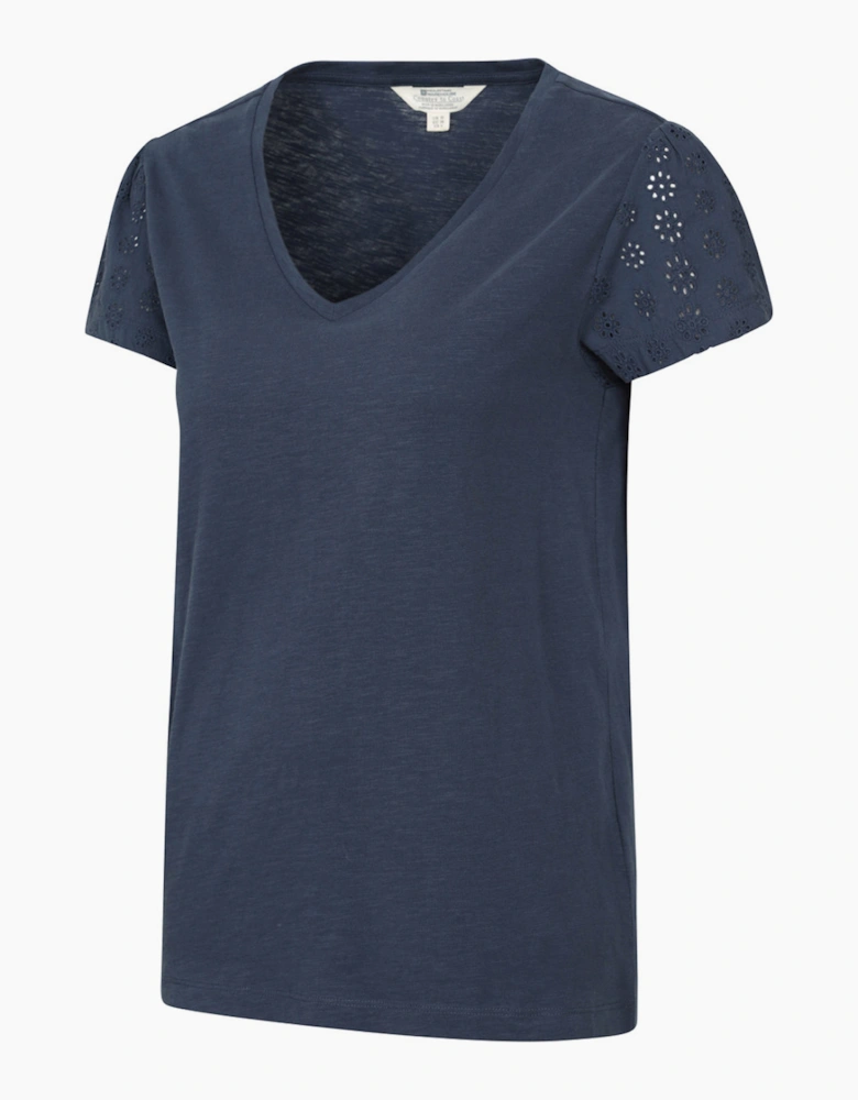 Mountain Warehouse Womens/Ladies Malaga Broderie Sleeve T-Shirt