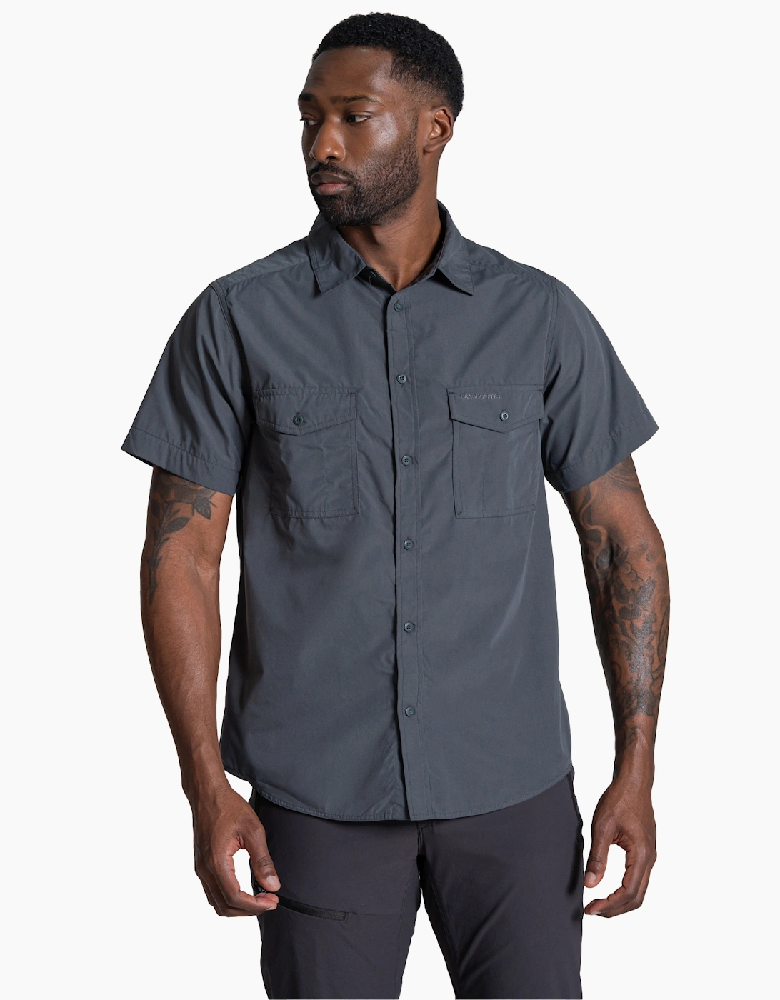 Craghoppers Men's Grey Kiwi Ii Short-Sleeved Shirt - Size 3XL