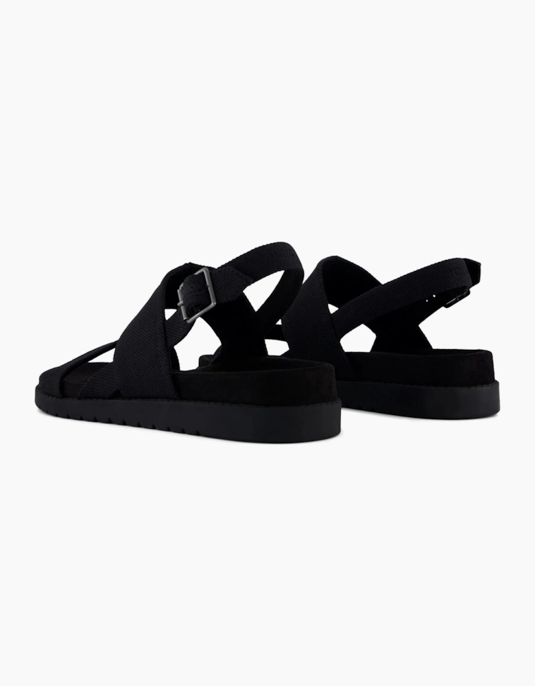 TOMS MARIN Womens Cross Strap Sandals Black