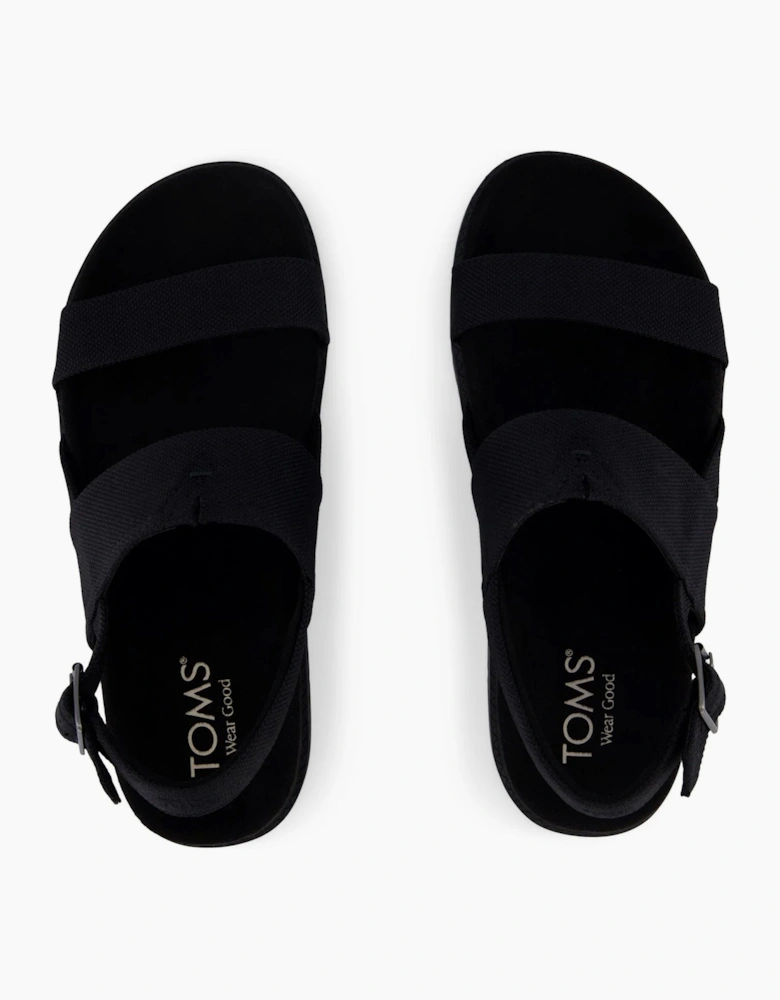 TOMS MARIN Womens Cross Strap Sandals Black