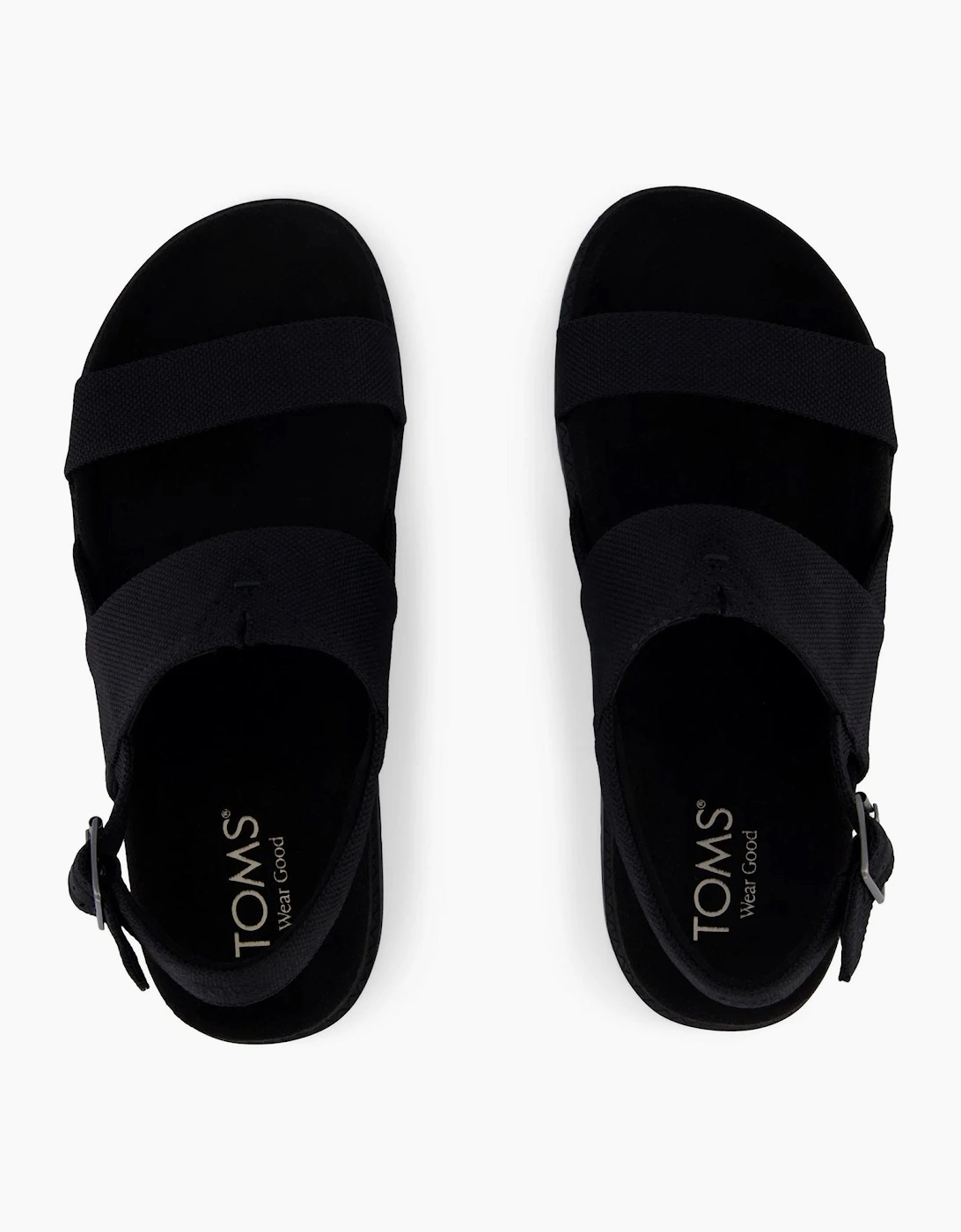 TOMS MARIN Womens Cross Strap Sandals Black