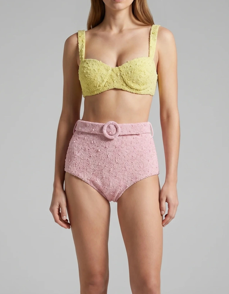 Heidi Hand Beaded Bikini Bottom in Pink