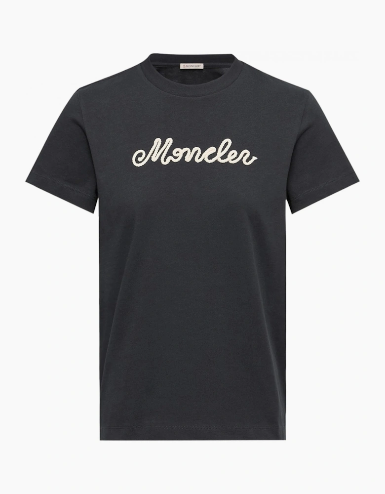 Womens Signature Embroidered T-Shirt Navy