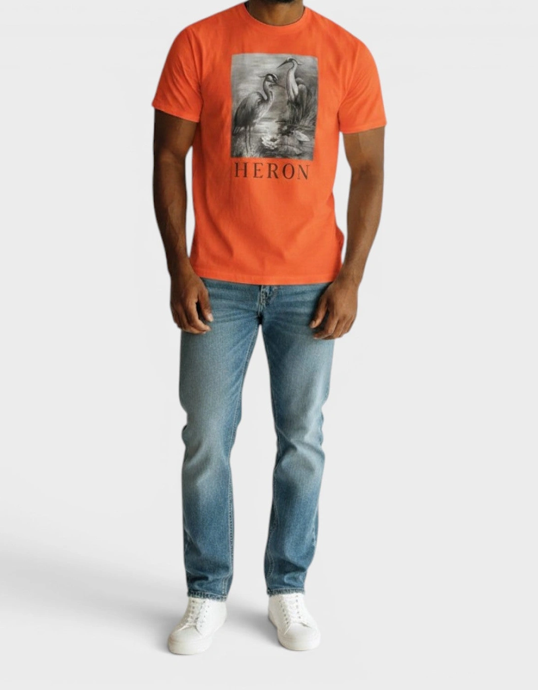 Heron Logo Tee Orange Black