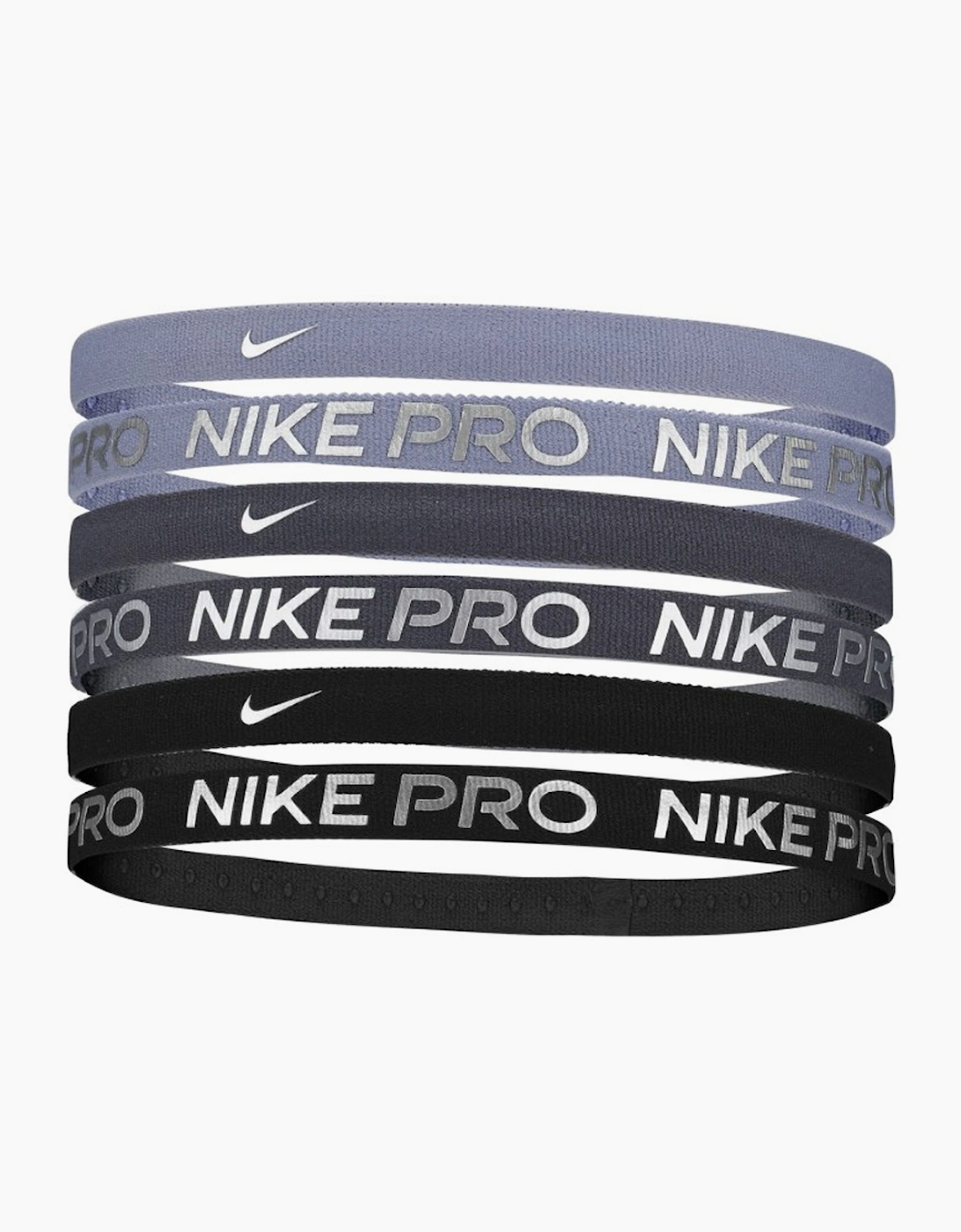 Nike Men's Black Flex Classic Logo Metallic Headband (Pack Of 6) - Size: One Size