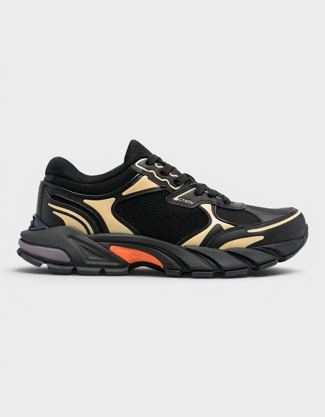 Block Stepper Sneakers Black Beige
