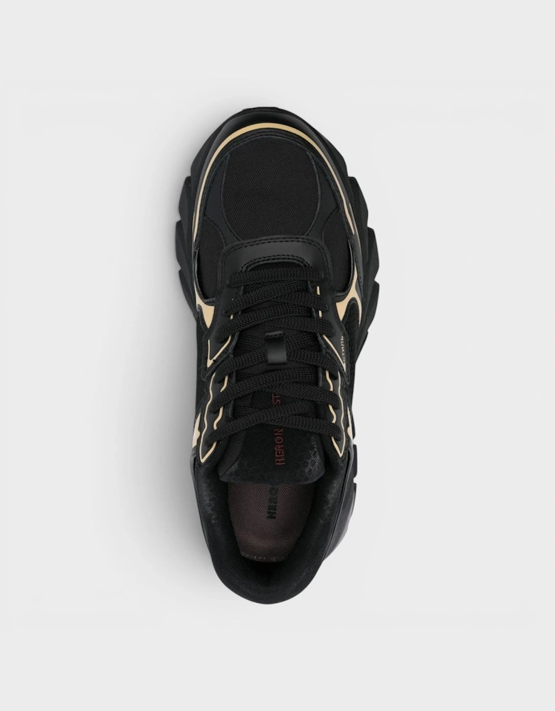 Block Stepper Sneakers Black Beige