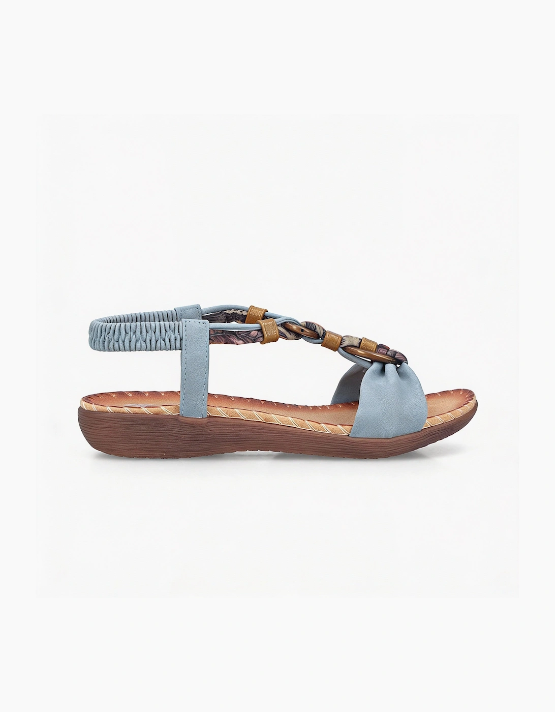 Rieker V7568 Womens Ankle Strap Sandals Blue