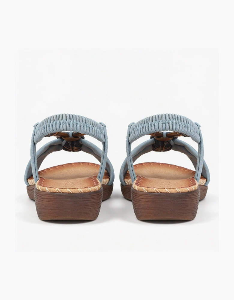 Rieker V7568 Womens Ankle Strap Sandals Blue