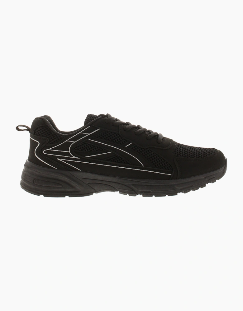 SURGE Mens Leightweight Trainers Rev Lace Up black UK Size