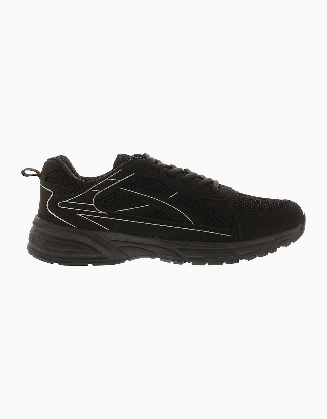 SURGE Mens Leightweight Trainers Rev Lace Up black UK Size