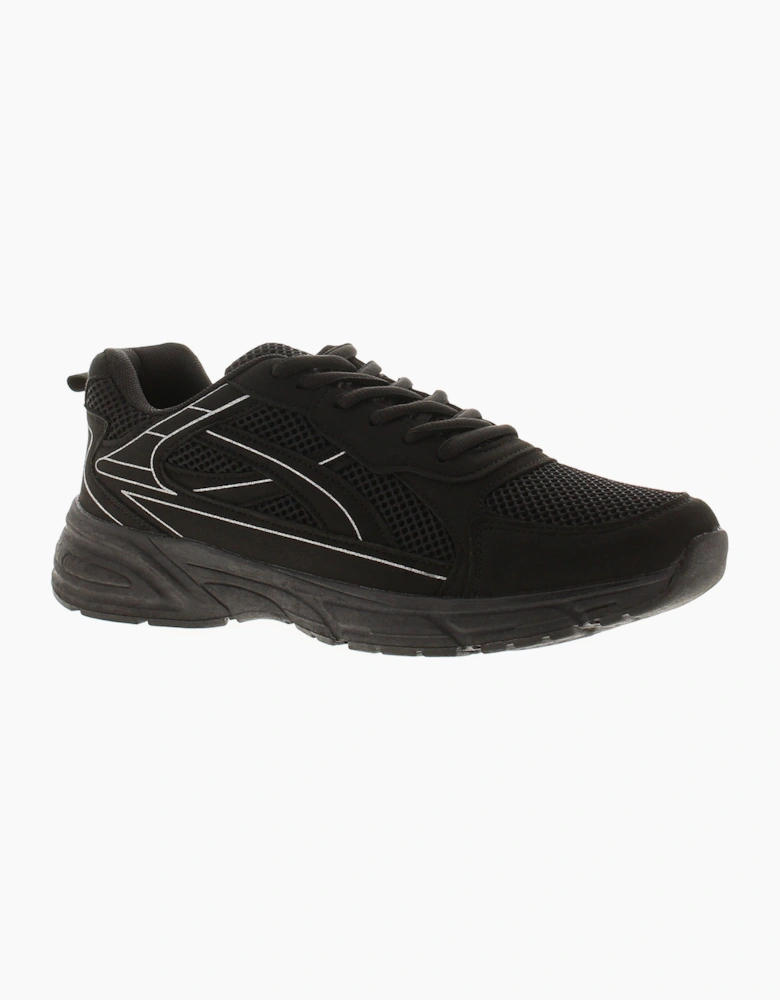 SURGE Mens Leightweight Trainers Rev Lace Up black UK Size