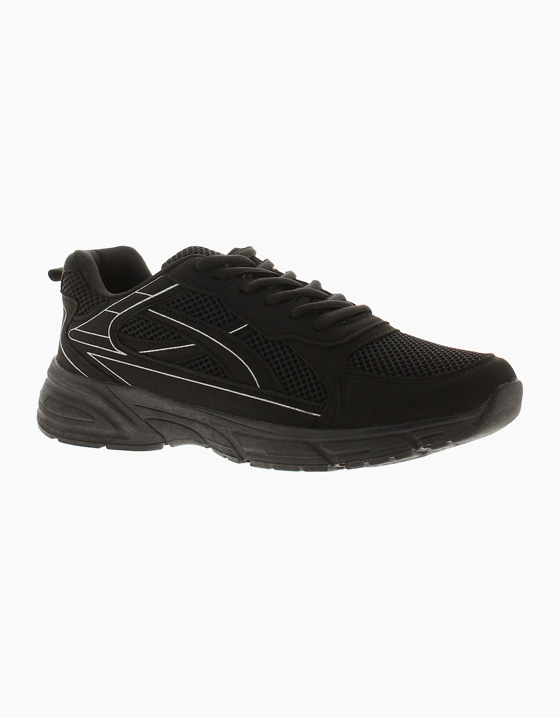SURGE Mens Leightweight Trainers Rev Lace Up black UK Size, 6 of 5