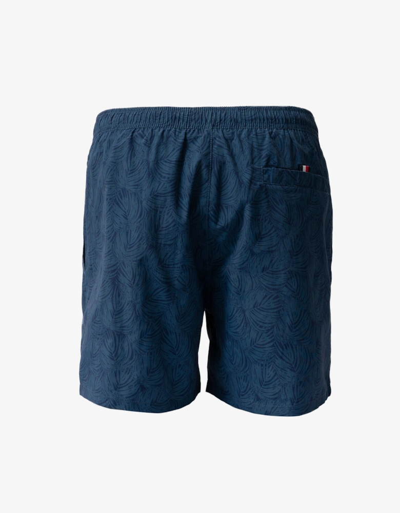 Tommy Hilfiger Print Mens Drawstring Swimming Shorts - Palm Leaf Aegean Sea