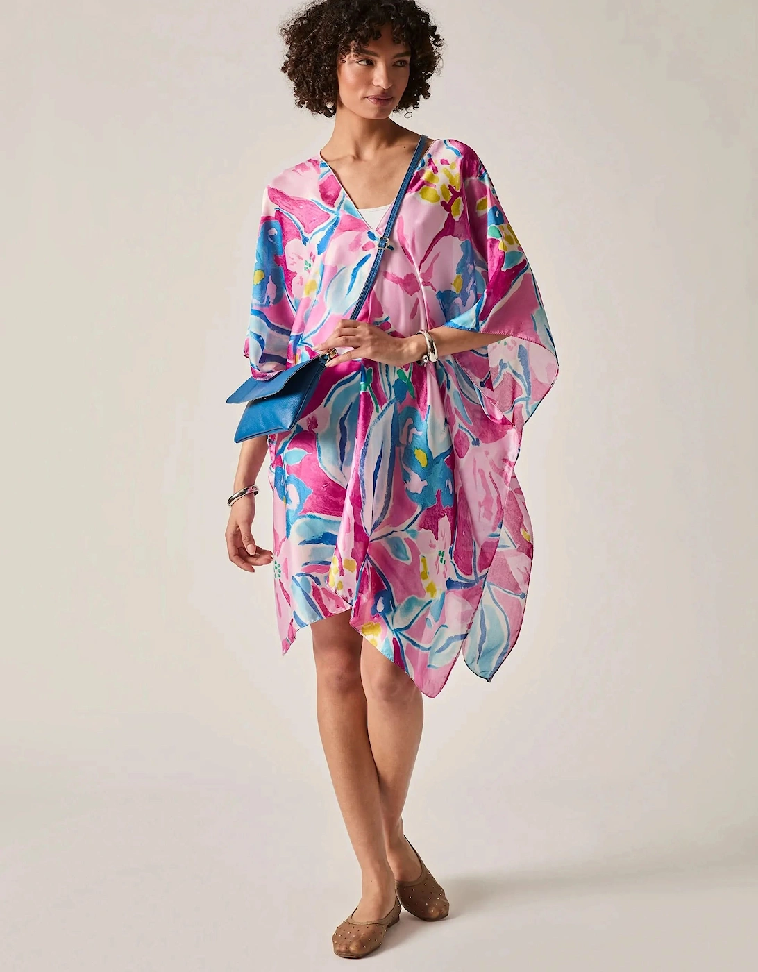 Pink Abstract Floral Kaftan, 6 of 5