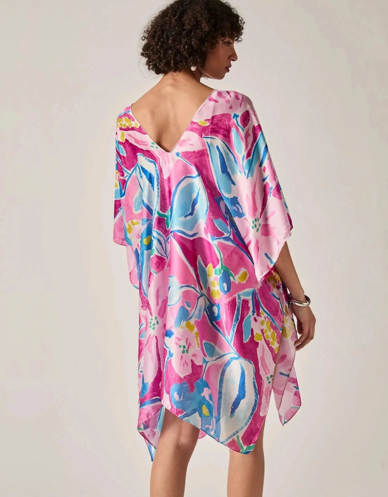 Pink Abstract Floral Kaftan