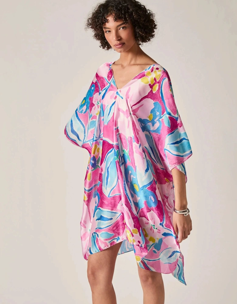 Pink Abstract Floral Kaftan