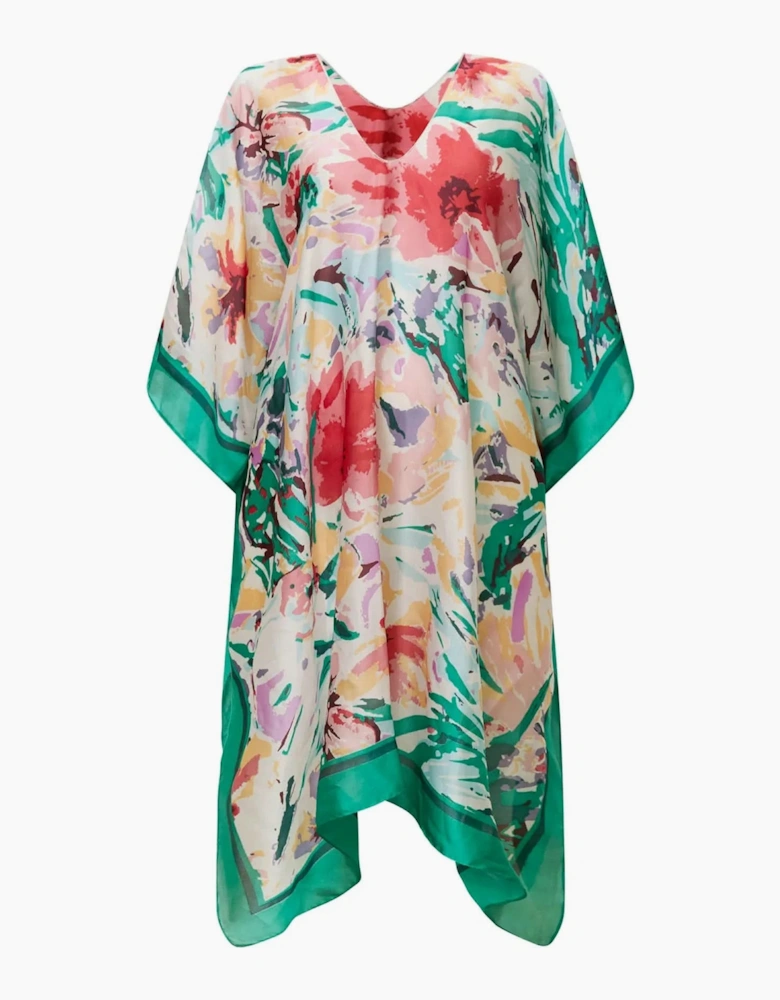 Green Floral Mosaic Kaftan