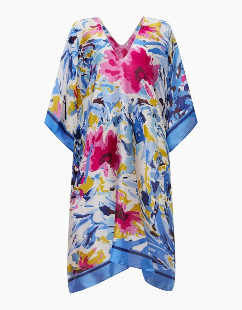 Blue Floral Mosaic Kaftan