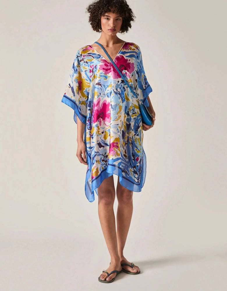 Blue Floral Mosaic Kaftan