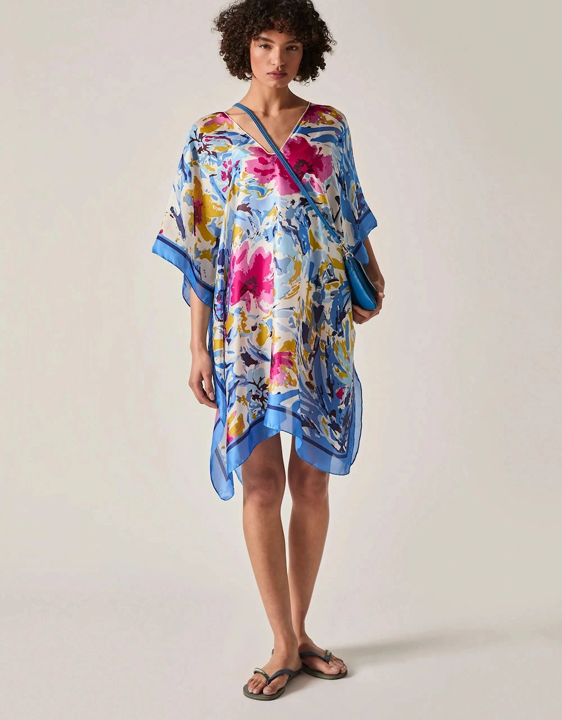 Blue Floral Mosaic Kaftan