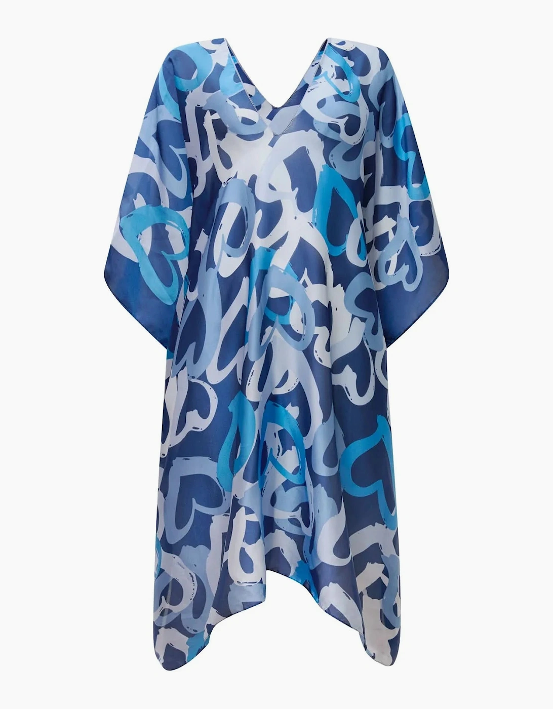 Blue Heart Print Kaftan