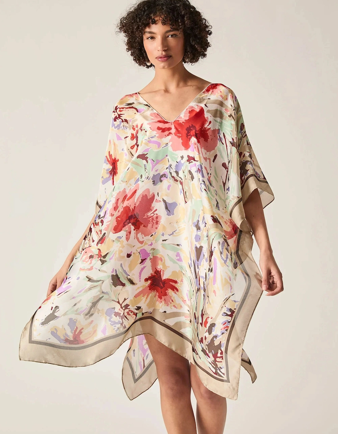 Beige Floral Mosaic Kaftan, 7 of 6
